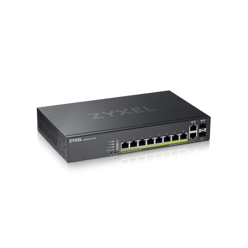 Zyxel GS2220-10HP-EU0101F commutateur réseau Géré L2 Gigabit Ethernet (10/100/1000) Connexion Ethernet, supportant l'alimentatio Zyxel GS2220-10HP-EU0101F commutateur réseau Géré L2 Gigabit Ethernet (10/100/1000) Connexion Ethernet, supportant l'alimentatio