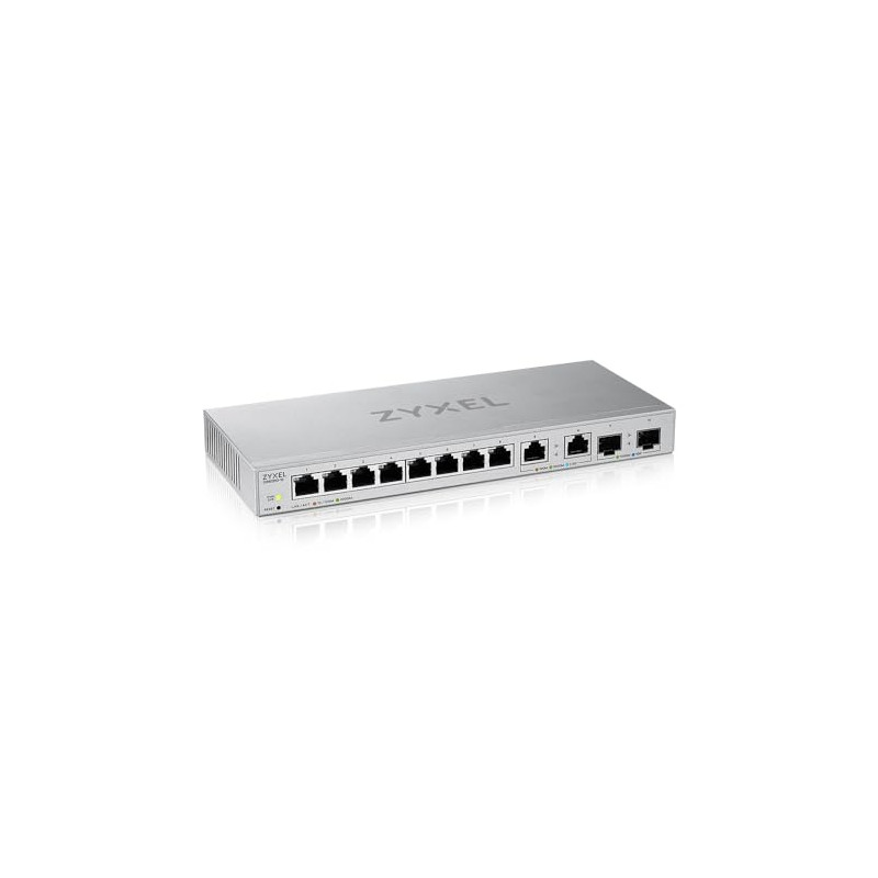 Zyxel Switch multigigabit 12 Ports géré sur Web avec 2 Ports 2,5 G/2 Ports 10 G SFP+ Bureau/Mural [XGS1210-12]