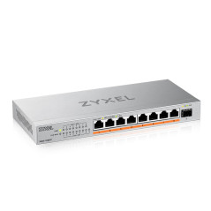 Zyxel Commutateur 8-Port Multi-Gig 2.5G | Unmanaged | 8X PoE++ | 1x 10G SFP+ | Montage Bureau/Mural [XMG-108HP]