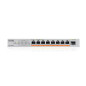 Zyxel Commutateur 8-Port Multi-Gig 2.5G | Unmanaged | 8X PoE++ | 1x 10G SFP+ | Montage Bureau/Mural [XMG-108HP]