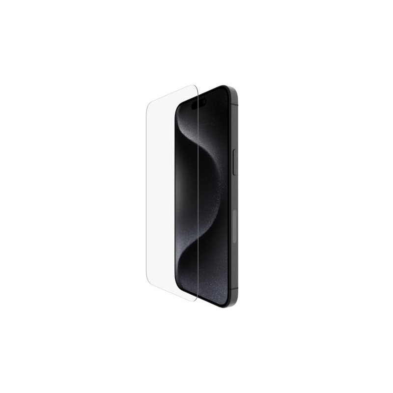 Belkin Protection d'écran antimicrobienne ScreenForce pour iPhone 15 Pro Max, verre trempé, protection fine, transparente, antir Belkin Protection d'écran antimicrobienne ScreenForce pour iPhone 15 Pro Max, verre trempé, protection fine, transparente, antir