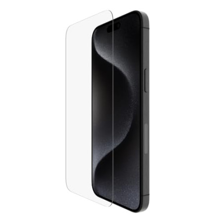 Belkin Protection d'écran antimicrobienne ScreenForce pour iPhone 15 Pro Max, verre trempé, protection fine, transparente, antir