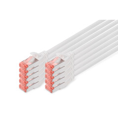 DIGITUS Câble LAN Cat 6 - 3m - 10 pièces - RJ45 Câble réseau - S/FTP Blindé - Compatible Cat 6A & Cat 7 - Gris