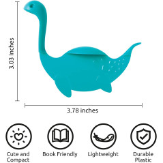 OTOTO Nessie Tale Marque Page Original - Signet Livre en Plastique Léger Bleu - Cadeau Unique pour Lecteurs, Femmes et Hommes - 