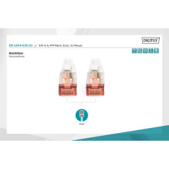 DIGITUS Câble LAN Cat 6 - 3m - 10 pièces - RJ45 Câble réseau - S/FTP Blindé - Compatible Cat 6A & Cat 7 - Gris