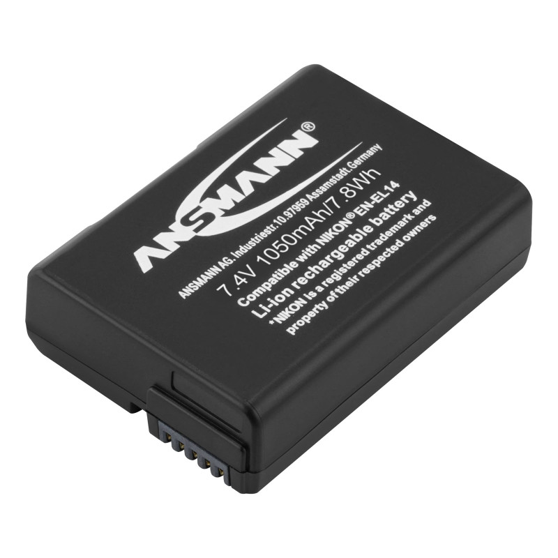 ANSMANN Batterie Li-ION pour Appareil Photo Nikon (1 PCE) – Batterie de Rechange A-NIK en EL14 7,4V 1050 mAh – Batterie Appareil ANSMANN Batterie Li-ION pour Appareil Photo Nikon (1 PCE) – Batterie de Rechange A-NIK en EL14 7,4V 1050 mAh – Batterie Appareil