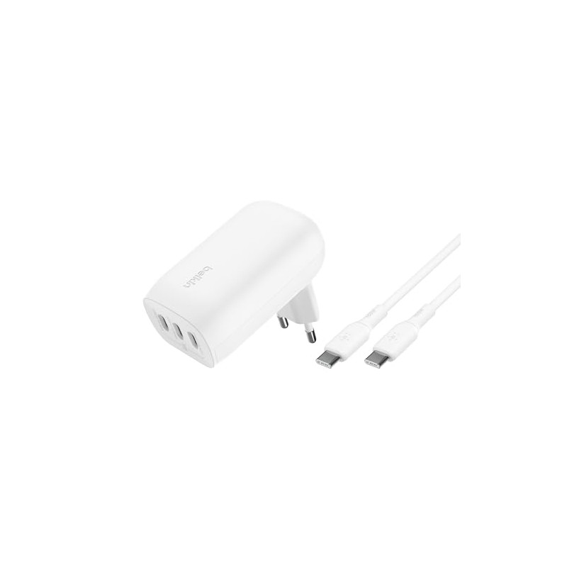 Belkin BoostCharge Chargeur Secteur 3 Ports USB-C avec PPS de 67 W (pour appareils USB-C PD 3.1 comme l’iPhone 16 (Tous modèles) Belkin BoostCharge Chargeur Secteur 3 Ports USB-C avec PPS de 67 W (pour appareils USB-C PD 3.1 comme l’iPhone 16 (Tous modèles)
