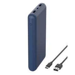 Belkin Batterie externe USB-C 20000mAh (power bank puissance de 20K, entrée et sortie USB-C, 2 ports USB-A, câble USB-C vers USB