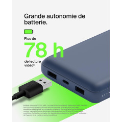 Belkin Batterie externe USB-C 20000mAh (power bank puissance de 20K, entrée et sortie USB-C, 2 ports USB-A, câble USB-C vers USB