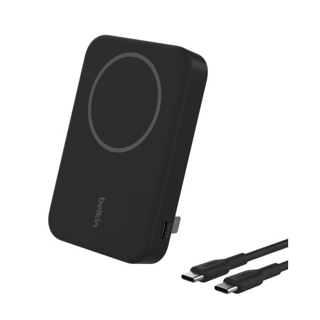 Belkin BoostCharge Pro Batterie Externe sans Fil 8 000 mAh avec Qi2 (Chargeur Portable Compatible MagSafe, Support intégré, pour