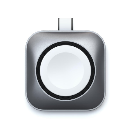 SATECHI Chargeur Magnétique USB C 5W pour Apple Watch Ultra 3 2 1, Séries 11 et Antérieures et AirPods, Design Compact en Alumin