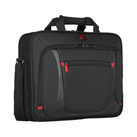 WENGER Sensor Porte-Documents, Mallette pour Ordinateur Portable 15 Pouces, 9 l, Femmes Hommes, Bureau Affaires Uni, Noir/Gris, 