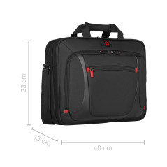 WENGER Sensor Porte-Documents, Mallette pour Ordinateur Portable 15 Pouces, 9 l, Femmes Hommes, Bureau Affaires Uni, Noir/Gris, 