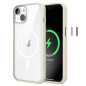 WOODCESSORIES - Coque transparente écologique pour iPhone 14 Plus compatible avec MagSafe, coque transparente avec aimant, blanc