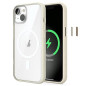 WOODCESSORIES - Coque transparente écologique pour iPhone 14 Plus compatible avec MagSafe, coque transparente avec aimant, blanc