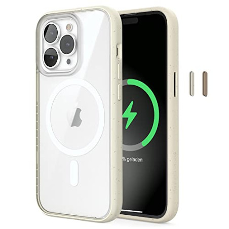 Woodcessories Clear Case MagSafe Offwhite iPhone 14 Pro Max