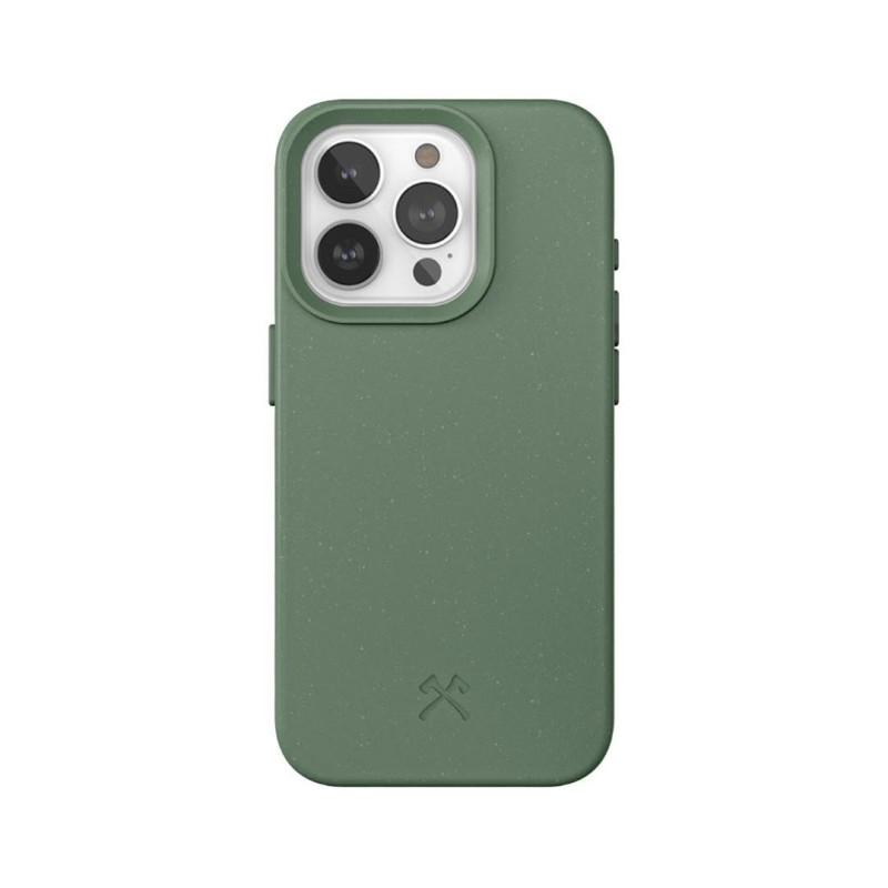 Woodcessories BioCase Coque de protection magnétique pour iPhone 15 Pro Max, compatible avec MagSafe, coque avec aimant vert, du