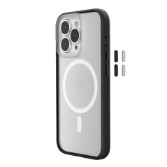Woodcessories Coque de protection transparente pour iPhone 15 Pro Max avec MagSafe, coque de protection transparente avec protec