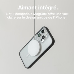 Woodcessories Coque de protection transparente pour iPhone 15 Pro Max avec MagSafe, coque de protection transparente avec protec