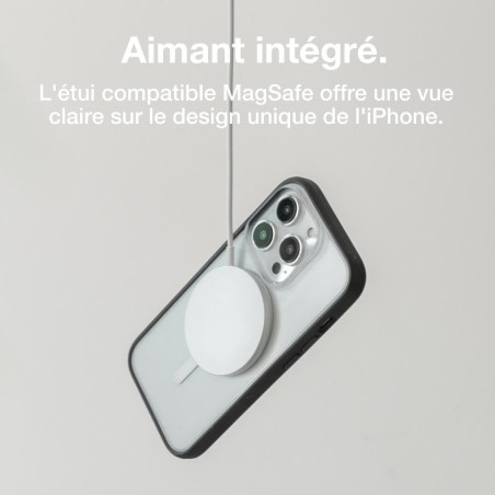 Woodcessories Coque de protection transparente pour iPhone 15 Pro Max avec MagSafe, coque de protection transparente avec protec
