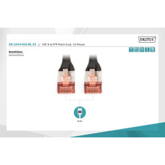 DIGITUS Câble LAN Cat 6-5m - 10 pièces - RJ45 Câble réseau - S/FTP Blindé - Compatible Cat 6A & Cat 7 - Noir