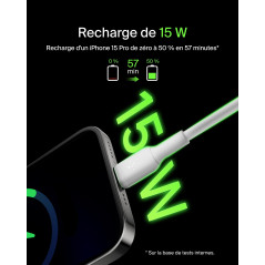 Belkin BoostCharge câble USB-C, câble de recharge USB-C vers USB-A, câble USB Type-C, cable USB C pour iPhone 16, iPhone 15, Sam