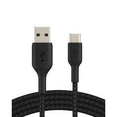 Belkin BoostCharge câble USB-C à gaine tressée, câble de recharge USB-C vers USB-A, câble USB Type-C pour iPhone 15, Plus, Pro,