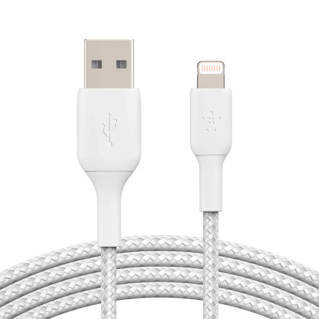 Belkin Adaptateur Lightning A - Lightning à Gaine tressée/ 2M Blanc