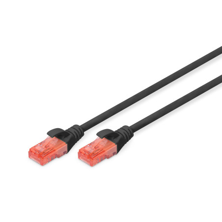 DIGITUS Câble LAN Cat 6-10m - RJ45 Câble réseau - UTP non blindé - Compatible Cat-6A & Cat-5e - Noir