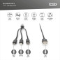 DIGITUS Câble de recharge USB - 1.0 m - USB A ( mâle ) vers Lightning ( mâle ), USB Micro B ( mâle ), USB C ( mâle ) - Câble de DIGITUS Câble de recharge USB - 1.0 m - USB A ( mâle ) vers Lightning ( mâle ), USB Micro B ( mâle ), USB C ( mâle ) - Câble de