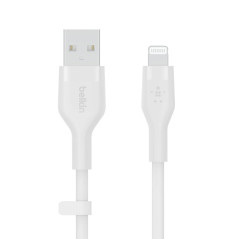 Belkin Câble USB-A vers Lightning BoostCharge Flex en silicone (3 m), certifié MFi, pour iPhone 13, 12, 11, Pro, Max, mini, SE, 