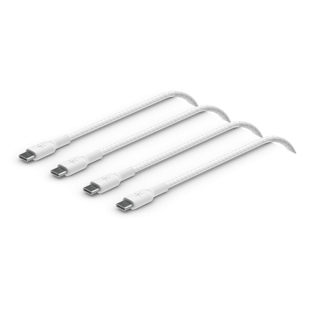 Belkin BoostCharge câble USB-C vers USB-C à gaine tressée, câble USB C charge rapide pour iPhone 16, iPhone 15, Samsung Galaxy S