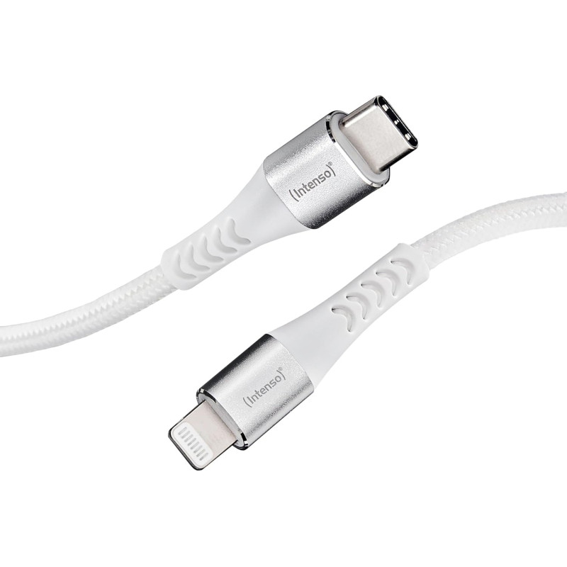 Intenso Câble USB C315L, USB-C vers Lightning, câble de données et de charge, Power Delivery jusqu'à 27 W, nylon, 1,5 m, blanc