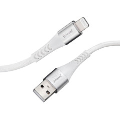 Intenso USB-Cable A315L, Câble de données et de charge USB-A vers Lightning, 12 watts, nylon, 1,5 mètre, blanc