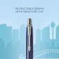 Parker Jotter Stylo bille | Édition spéciale | Sydney Bleu Finition chrome | Encre Bleue | Coffret cadeau