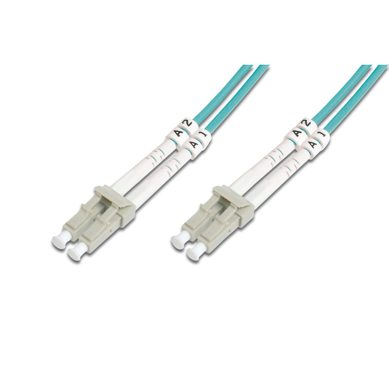 DIGITUS DK-2533-15/3 – Câble À Fibre Optique OM3 – 15 m – LC à LC – Câble Fibre Optique Duplex – 1/10/40/100 Gbit/s – MM Multimo