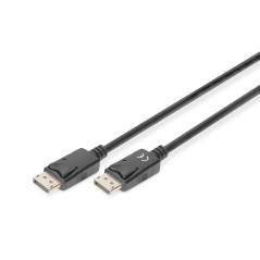 DIGITUS Câble DisplayPort - UHD 4K/60Hz - 2m - avec verrouillage, HBR 2 - Displayport 1.2 - Compatible avec moniteur, carte grap