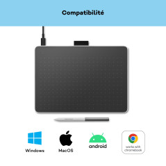 Tablette à Stylet Wacom One M, Stylet à résonance électromagnétique sans Pile ni Batterie Inclus, connectivité Bluetooth, pour W