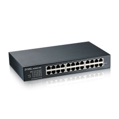 Zyxel Switch Gigabit à 24 Ports | Gestion Intelligente | Montage sur Bureau/Rack et sans Ventilateur | VLAN, IGMP, QoS | Garanti