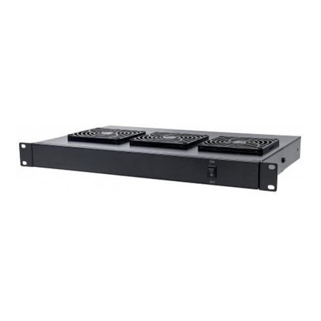 Intellinet 712668 Unité de refroidissement avec 2 ventilateurs pour armoires 19" à monter sur les rails profilés 1 HE Noir