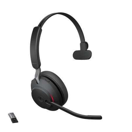 Jabra Evolve2 65 Casque PC Sans Fil - Casque Certifié Microsoft Teams Mono Écouteur avec Batterie Longue Durée - Adaptateur Blue