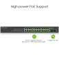 Zyxel Switch 24 ports Gigabit PoE | Gestion intelligente | Montage en rack | 24 ports PoE+ avec une puissance de 170 Watts et 2 