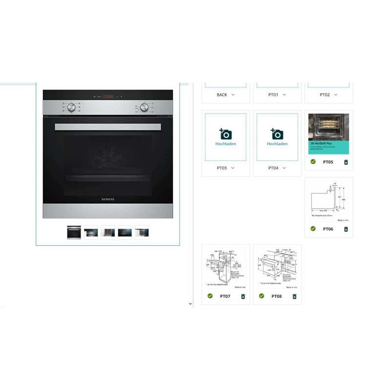Siemens iQ100 HB113FBS1 four 66 L A Noir, Acier inoxydable Siemens iQ100 HB113FBS1 four 66 L A Noir, Acier inoxydable
