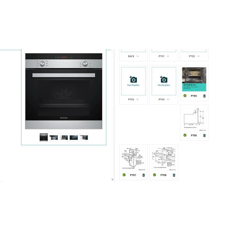 Siemens iQ100 HB113FBS1 four 66 L A Noir, Acier inoxydable