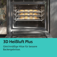 Siemens iQ100 HB113FBS1 four 66 L A Noir, Acier inoxydable