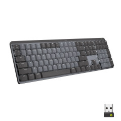 Logitech MX Mechanical Clavier Sans Fil Rétroéclairé Performant, Boutons Tactiles Silencieux, Clavier Allemand QWERTZ - Gris