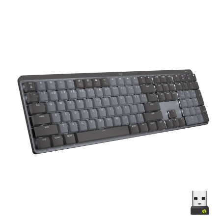 Logitech MX Mechanical Clavier Sans Fil Rétroéclairé Performant, Boutons Tactiles Silencieux, Clavier Allemand QWERTZ - Gris