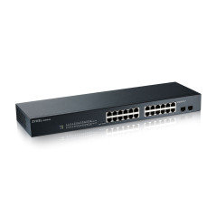 Zyxel Switch Gigabit à 24 Ports | Gestion Intelligente | Montage sur Rack et sans Ventilateur | VLAN, IGMP, QoS | Garantie à Vie