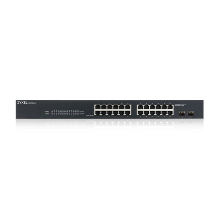 Zyxel Switch Gigabit à 24 Ports | Gestion Intelligente | Montage sur Rack et sans Ventilateur | VLAN, IGMP, QoS | Garantie à Vie