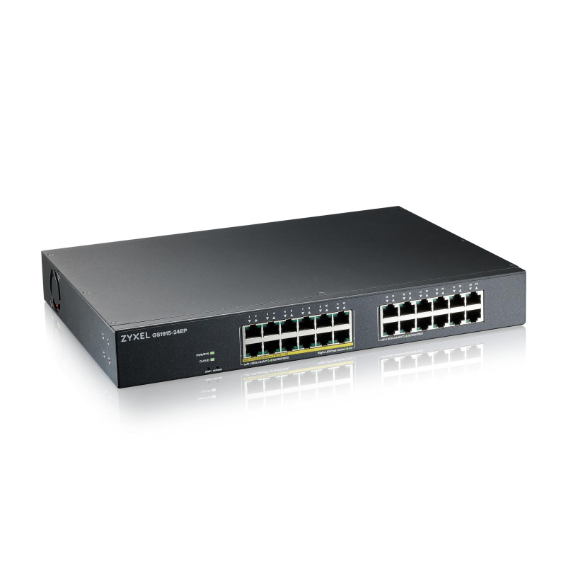 Zyxel Commutateur 24-Port GbE | PoE Switch 130 Watt 802.3at | Montage en Rack | Smart Hybrid Mode Standalone ou Nebula Cloud [GS